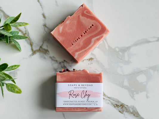 Rose Clay Soap bar 100% Natural.